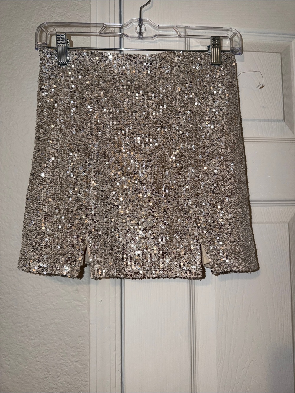 Stitch & Pine Sequin Mini Skirt — Champagne Sparkle